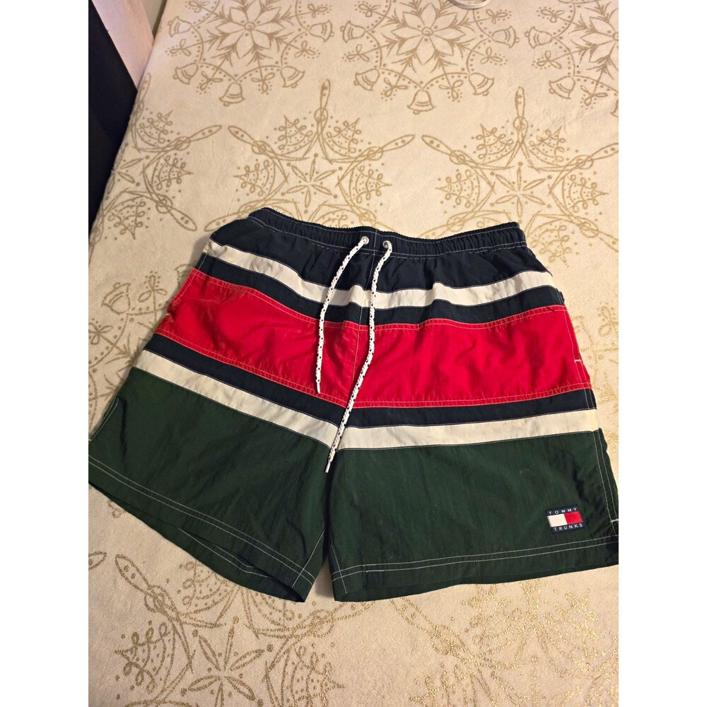 Vintage Tommy Hilfiger Tommy Trunks Swim Shorts Men's L Colorblock 90s Flag
